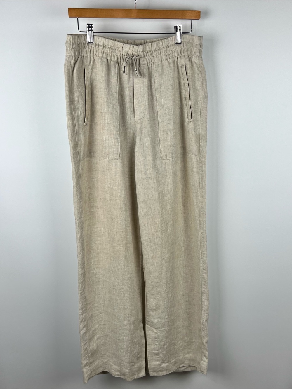 Athleta Retreat 100% Linen High Rise Wide Leg Pants Coastal Cream 2025 Size S - Picture 5 of 16